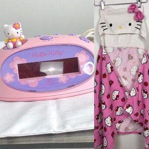 Hello kitty alarm clock + towel kids bundle